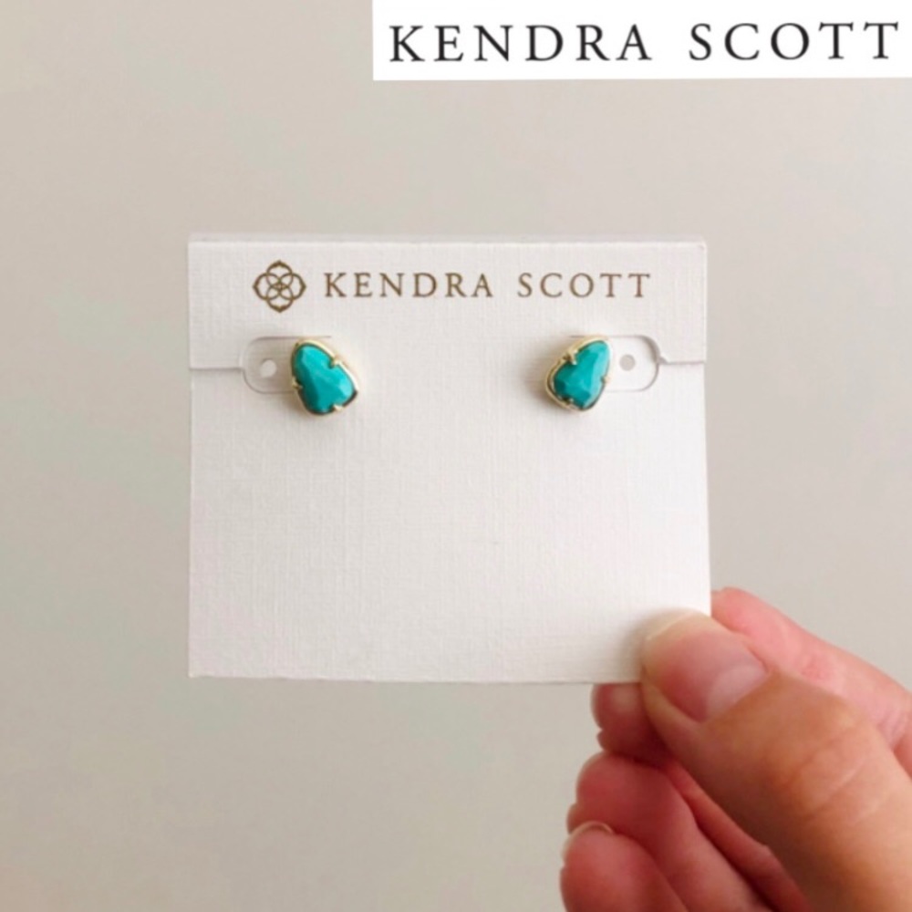 RARE Kendra Scott Hazel Stud Earrings Turquoise
